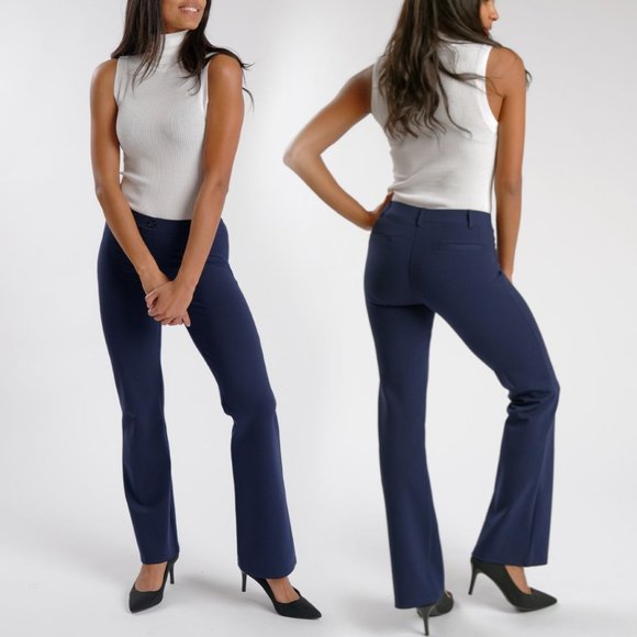 Betabrand Pants - Betabrand Navy Bootcut Dress Pants